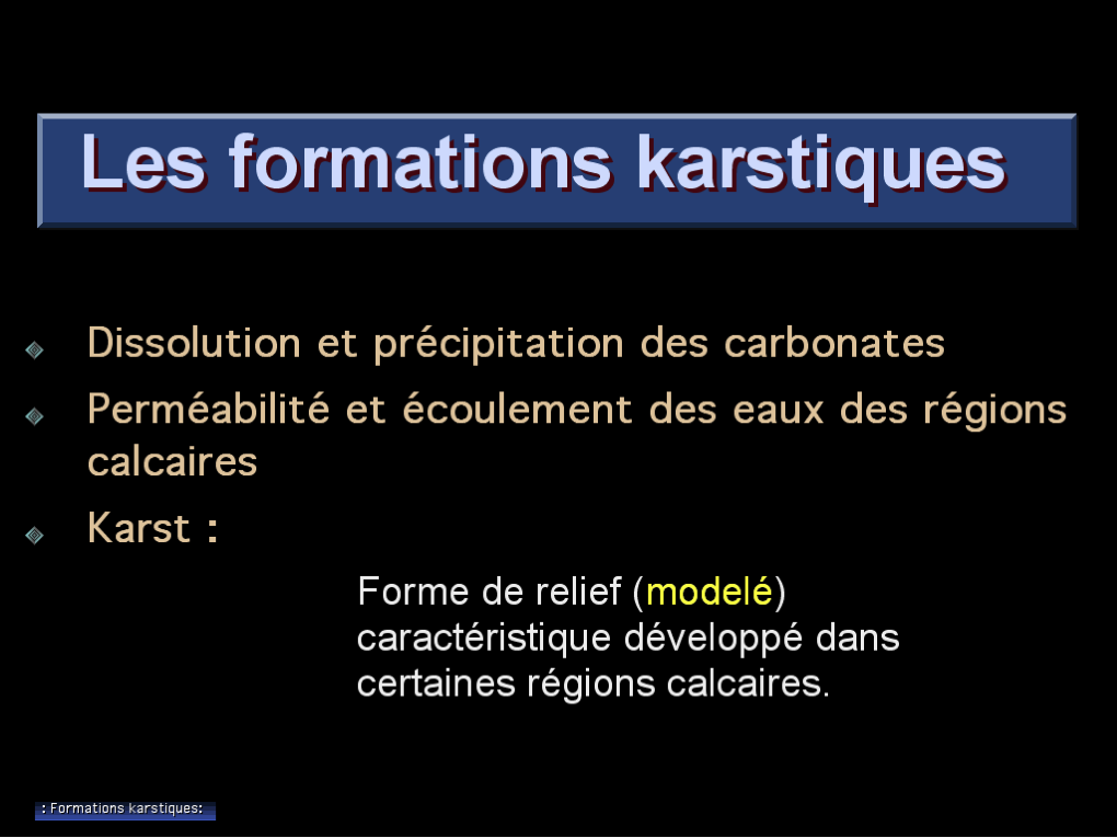 Les formations karstiques 