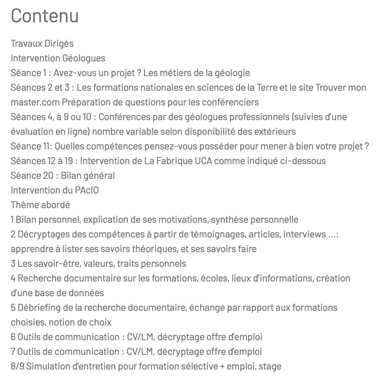 Contenu